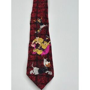 Vintage 1993 Cartoon Network Hanna-Barbera Red Black Character Tie‎ Yogi Bear